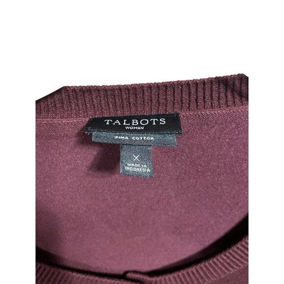 Talbots Deep Maroon Purple button down‎ Pima Cotton Long Sleeve - Picture 3 of 4